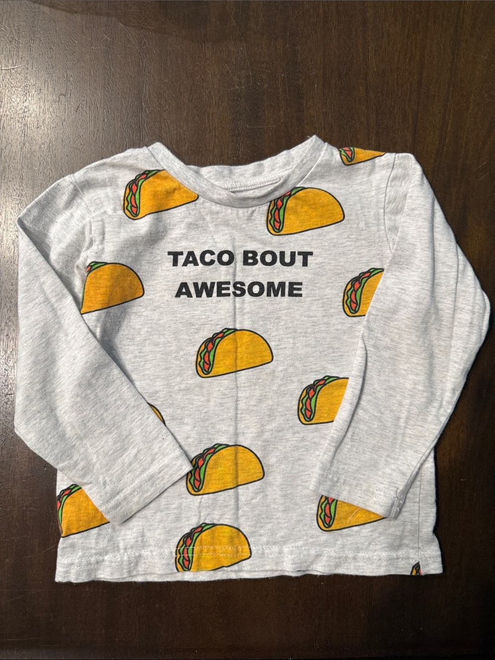 Dot Australia Taco Bout Awesome Grey Kids Long-Sleeve Tee 3T